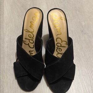 Sam Edelman Black Wedge Sandals